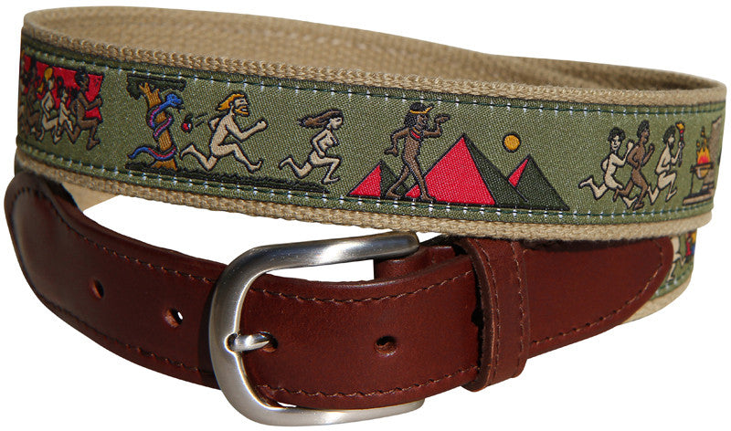 History of Streaking Leather Tab Belt