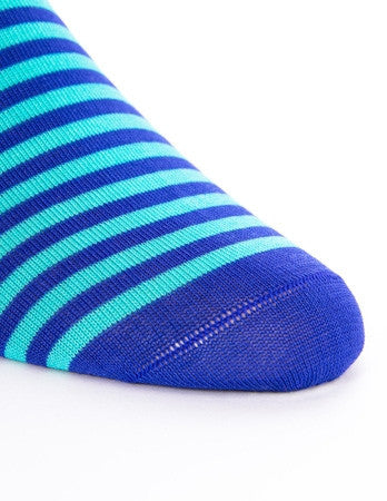 Clematis Blue with Ceramic Repeating Stripe Linked Toe Mid-Calf