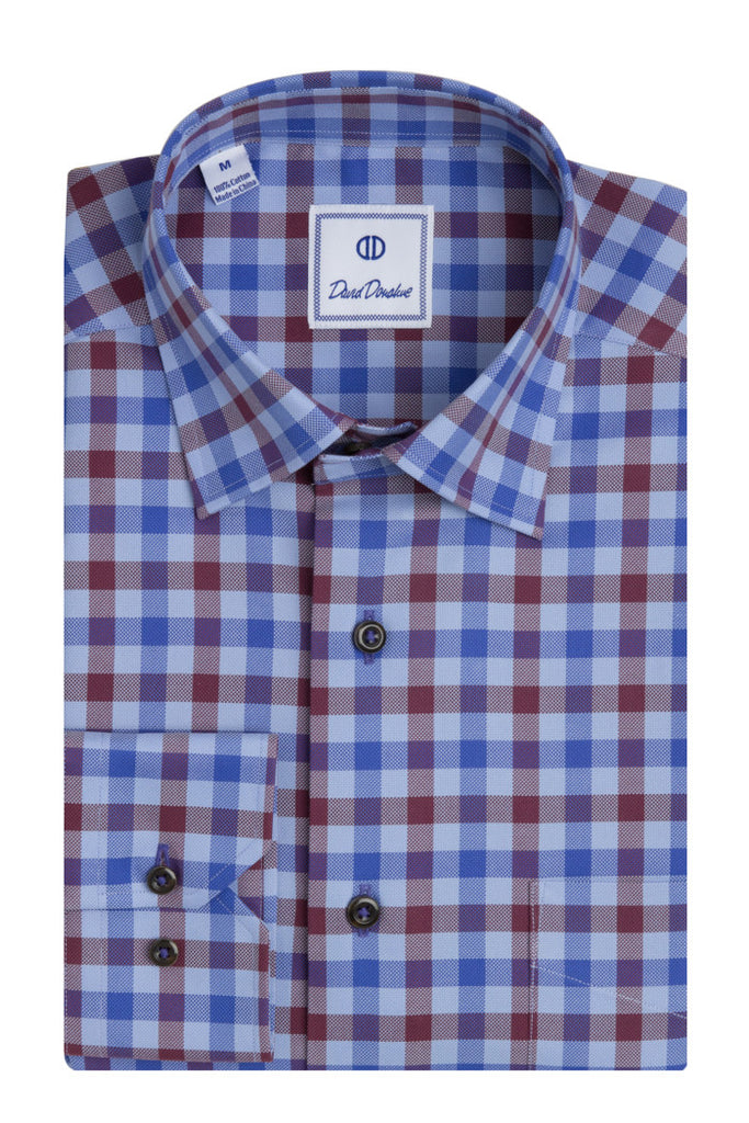 Royal Oxford Blue Ground Check Sport Shirt