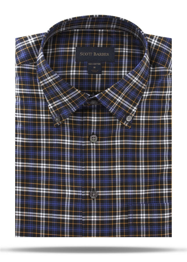 Black, Blue & White Plaid Sport Shirt