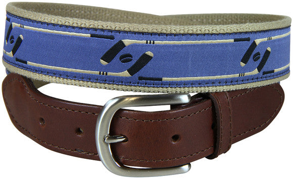 Hockey Leather Tab Belt
