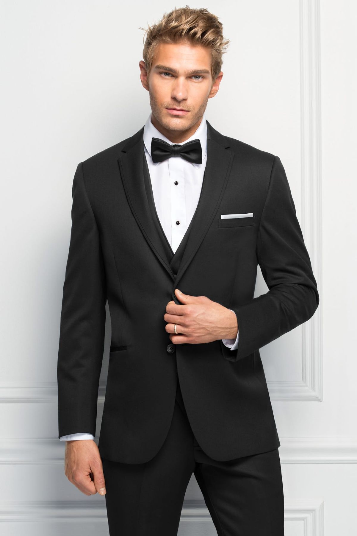 Ultra Slim Black Sterling Wedding Suit