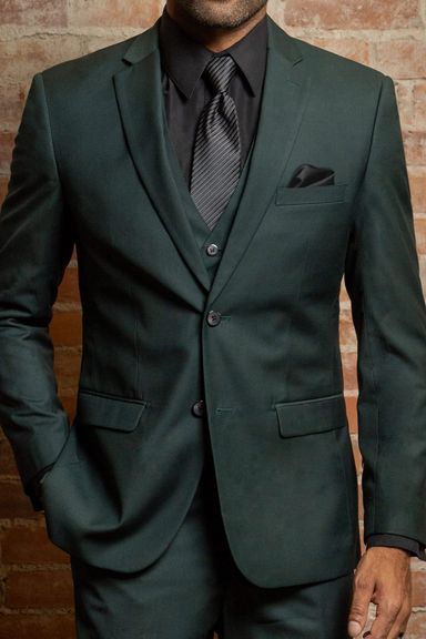 Dark Green Stretch Suit