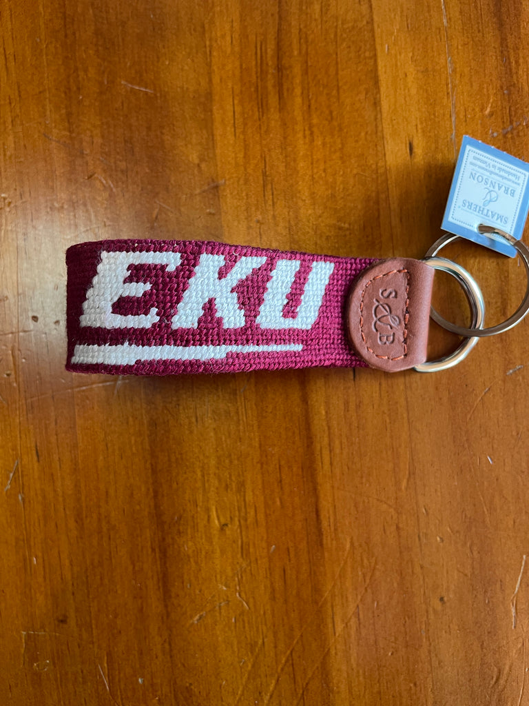 Eastern Kentucky University Needlepoint Key Fob