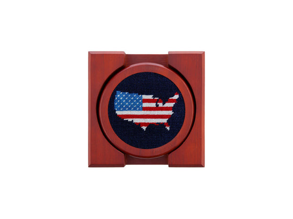 Americana Needlepoint Coaster Set