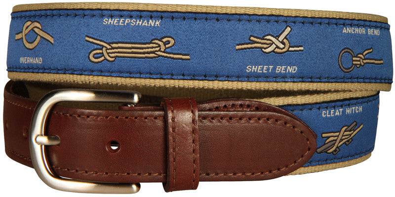 Nautical Knots Leather Tab Belt