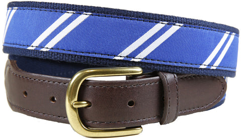 Blue White Repeating Stripe "UK" Belt