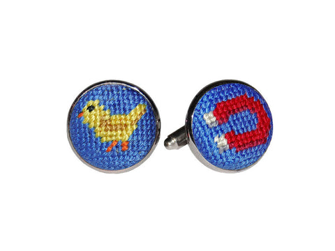 Chick Magnet Needlepoint Cufflinks