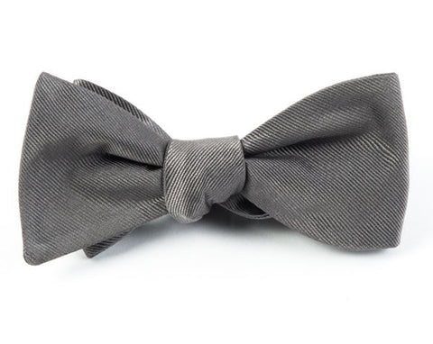 Grosgrain Titanium Bow Tie