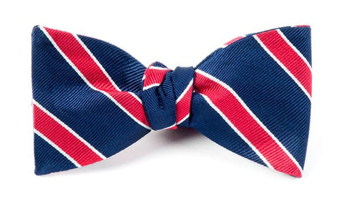 Honor Stripe Classic Navy Bow Tie