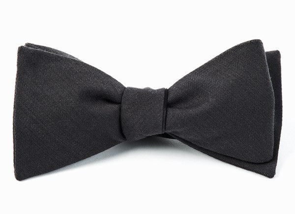 Solid Wool Metallic Gray Bow Tie