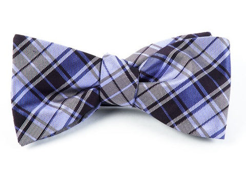 Summer Plaid Eggplant Bow Tie