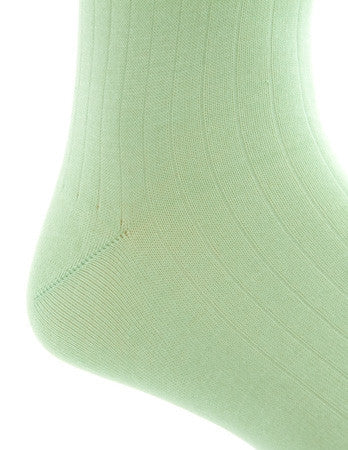 Mint Green Ribbed Sock Linked Toe Mid-Calf