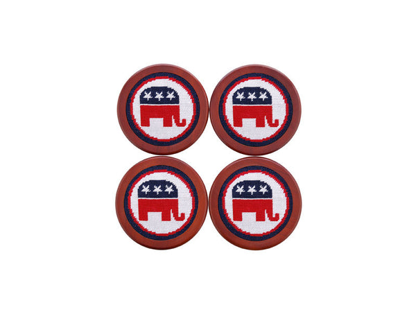 Republican Needlepoint Coaster Set