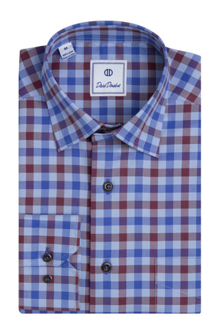 Royal Oxford Blue Ground Check Sport Shirt