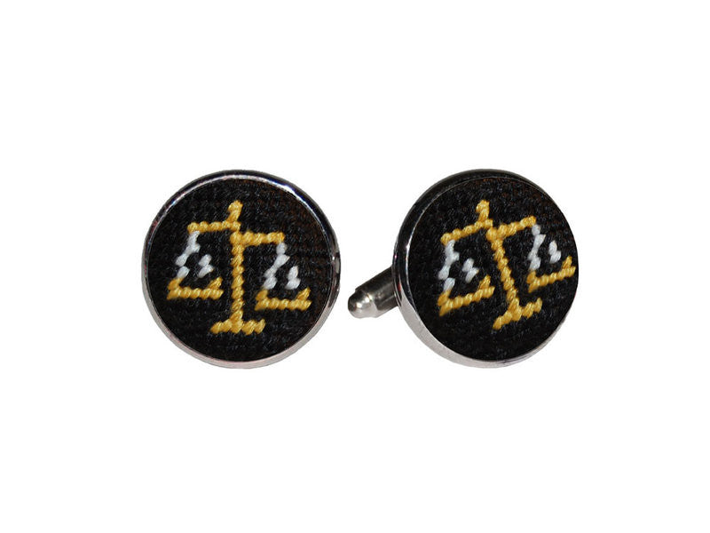 Scales of Justice Needlepoint Cufflinks