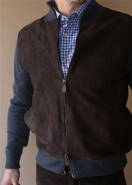 Mauve Button Down White & Brown