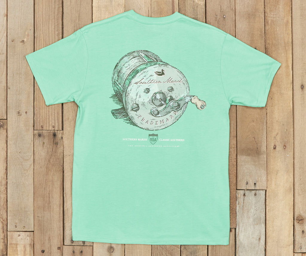 Southern Class Fishing Reel Short Sleeve Pocket Tee