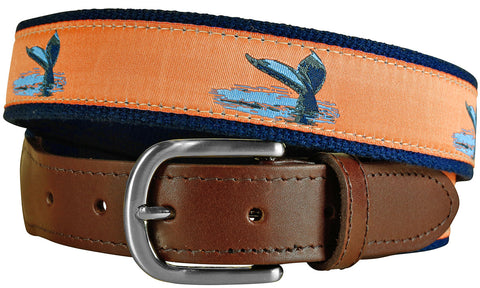 Whale Tail Leather Tab Belt
