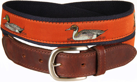 Ducks Leather Tab Belt