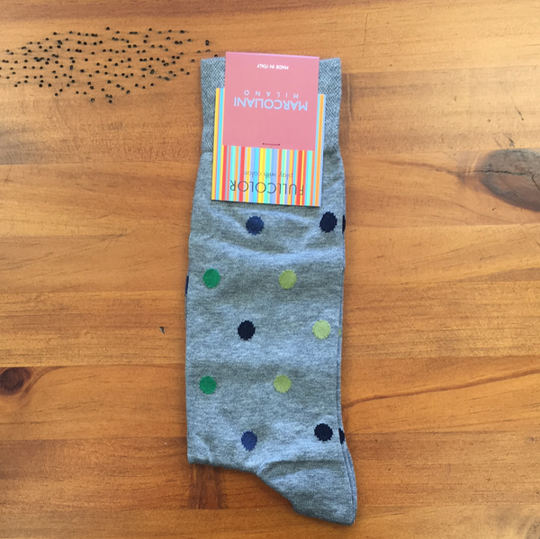 Pima Cotton Multicolor Dots Silver