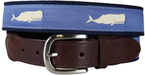 Moby Whale Leather Tab Belt