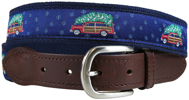 Woodie & Tree Leather Tab Belt
